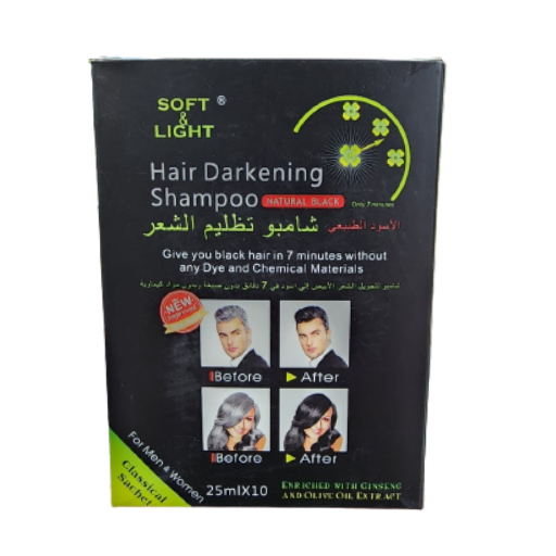 soft and light hair darkening shampoo natural black