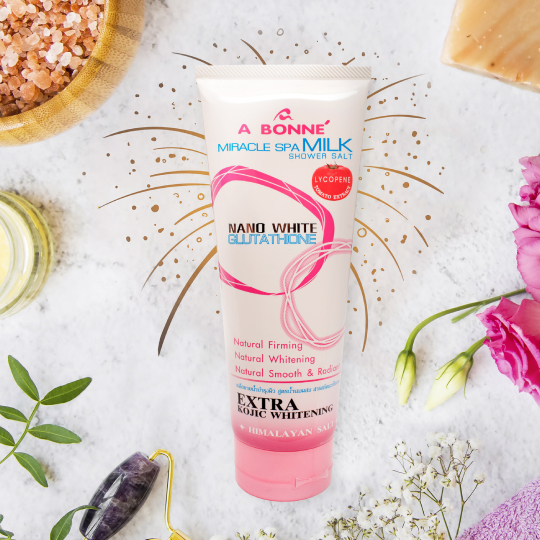 A Bonne Miracle Spa Milk Shower Salt Lycopene Tomato Extract Nano White Glutathione Extra Kojic White - Olivkart.com A Bonne Miracle Spa Milk Shower Salt Lycopene Tomato Extract Nano White Glutathione Extra Kojic White - Olivkart.com