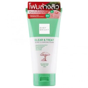 baby bright clear & treat acne cleansing foam