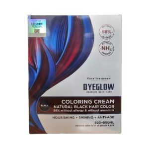 Dyeglow Simple Hair Care Coloring Cream Natural Black Hair Color 98% Without Allergy & Without Ammonia 1000ml