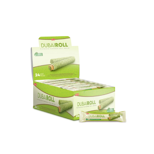 Pistachio Flavored Rolled Wafer Biscuits Pistachio Flavored Rolled Wafer Biscuits