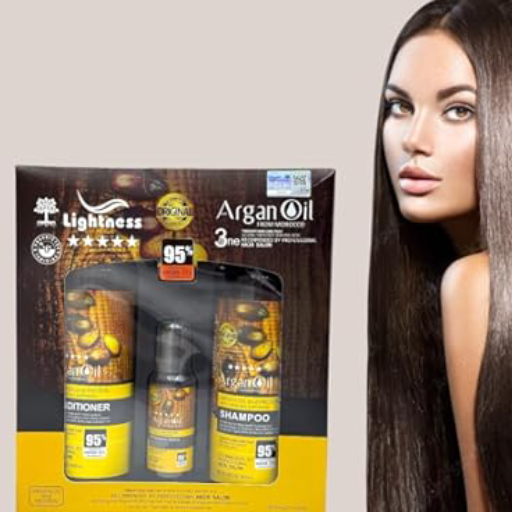 Lightness Argan Oil 3 in 1 Set 95% _ Nourishing Hair Care Kit for All Hair Types Lightness Argan Oil 3 in 1 Set 95% | Nourishing Hair Care Kit for All Hair Types
