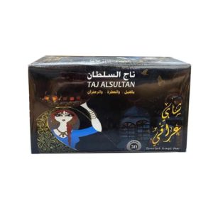 شاي تاج السلطان بالهيل والزعفران - ٥٠ كيس شاي | شاي أسود عطري فاخر