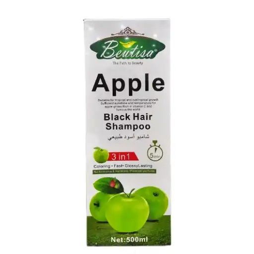 Beutisa Apple Hair Color Natural Black Shampoo 3-in-1 – Natural Black Hair Color in 5 Minutes, 500ml Beutisa Apple Hair Color Natural Black Shampoo 3-in-1 – Natural Black Hair Color in 5 Minutes, 500ml