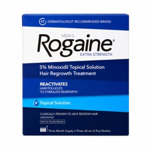 Men's Rogaine Extra Strength 5% Minoxidil Topical Solution – Hair Regrowth Treatment for Men, Unscented