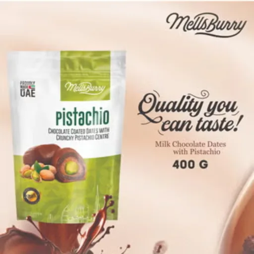 Mellsburry Pistachio Chocolate Coated Dates Mellsburry Pistachio Chocolate Coated Dates